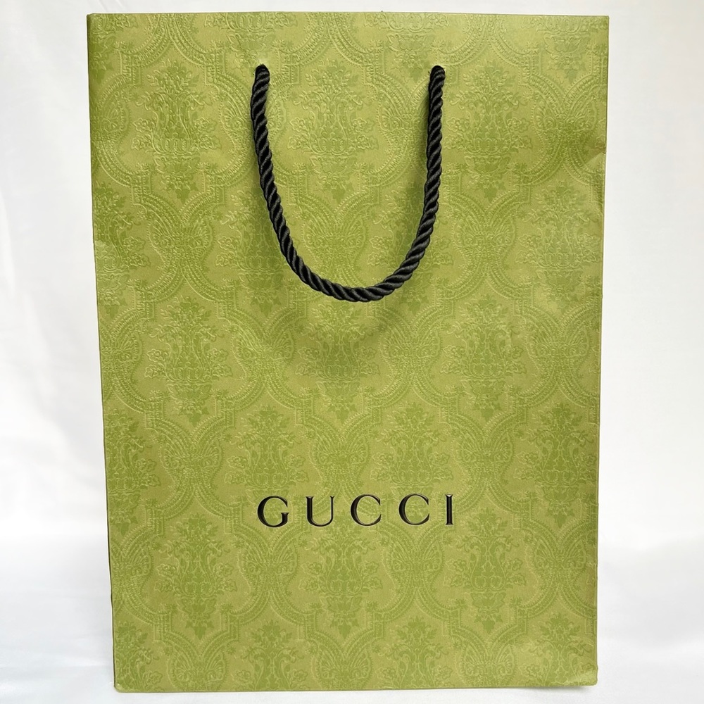 GUCCI Green Paper Boutique Shopping Bag